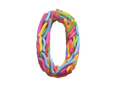 Çok renkli balon yazı tipi. 3d oluşturma