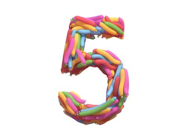 Çok renkli balon yazı tipi. 3d oluşturma