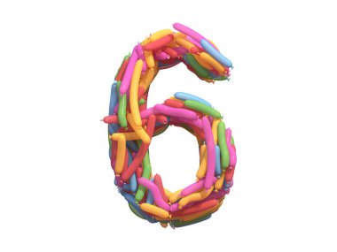 Çok renkli balon yazı tipi. 3d oluşturma