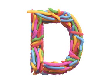 Çok renkli balon yazı tipi. 3d oluşturma