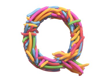 Çok renkli balon yazı tipi. 3d oluşturma