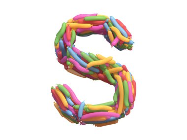 Çok renkli balon yazı tipi. 3d oluşturma