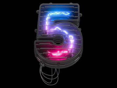 Gelecekçi elektrik ultraviyole ışık yazı tipi. 