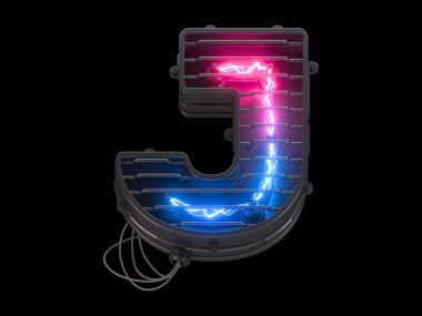 Gelecekçi elektrik ultraviyole ışık yazı tipi. 