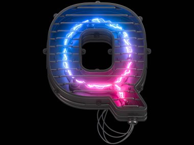 Gelecekçi elektrik ultraviyole ışık yazı tipi. 