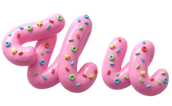 Pink Cream Colorful Sweets Font — Stock Photo, Image