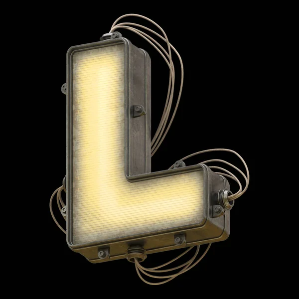 Licht Metalen Plaat Met Draden Lettertype — Stockfoto