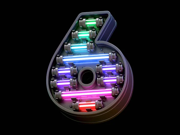 Flerfärgad Ljus Neonfont — Stockfoto