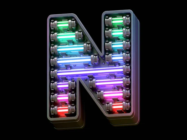 Multicolor Light Neon Fuente — Foto de Stock