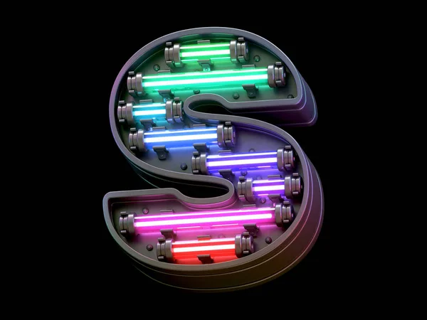 Flerfärgad Ljus Neonfont — Stockfoto