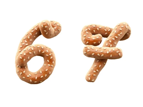 Pretzel Con Fuente Sesame —  Fotos de Stock