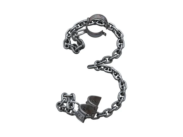 Iron Arm Shackles Chain Font — Stock Photo, Image