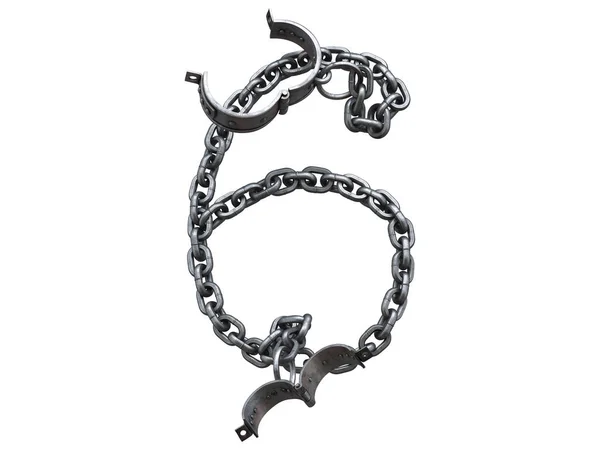 Iron Arm Shackles Chain Font — Stock Photo, Image