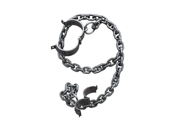 Iron Arm Shackles Chain Font — Stock Photo, Image