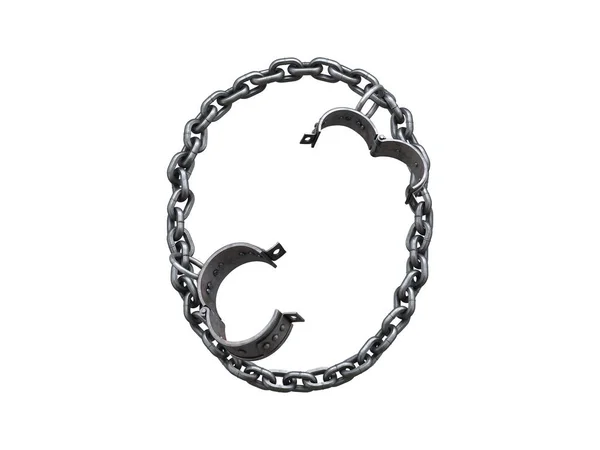 Iron Arm Shackles Chain Font — Stock Photo, Image