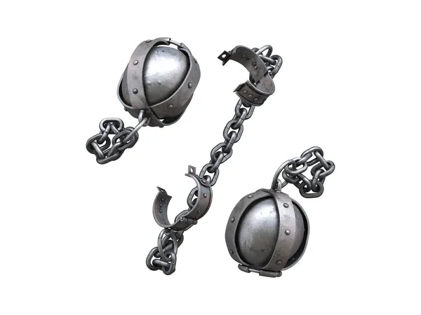 Iron Arm Shackles Chain Font — Stock Photo, Image