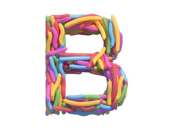 Veelkleurige Ballon Lettertype Destructie — Stockfoto