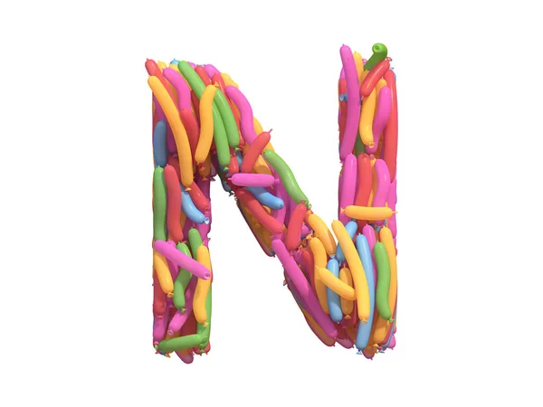 Veelkleurige Ballon Lettertype Destructie — Stockfoto