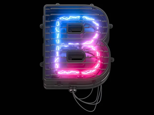 Futuristic electric ultraviolet  light font.