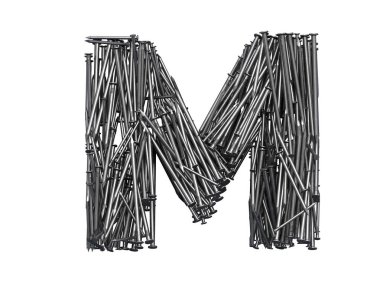 Metal tırnaklar yazı tipi 33d oluşturma.