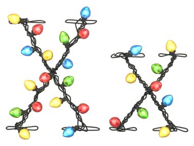 Çelenk çok renkli ışık yazıtipi.