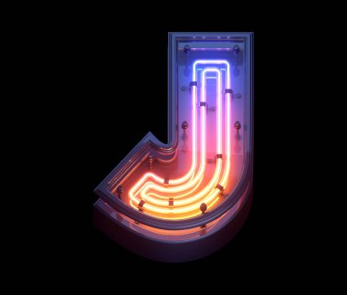 Neon Game yazı tipi. J harfi.