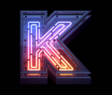 Neon Game yazı tipi. K harfi.