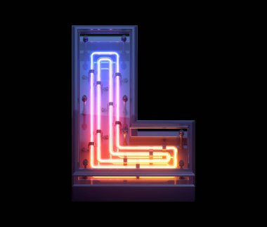 Neon Game yazı tipi. L harfi..