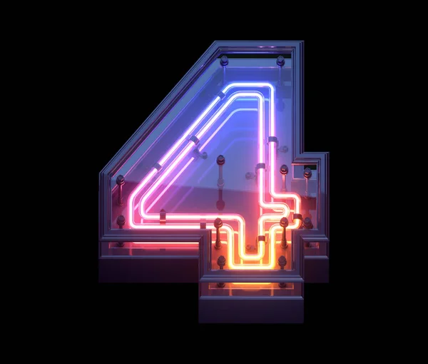 Neon Game Font Number — Stock Photo, Image