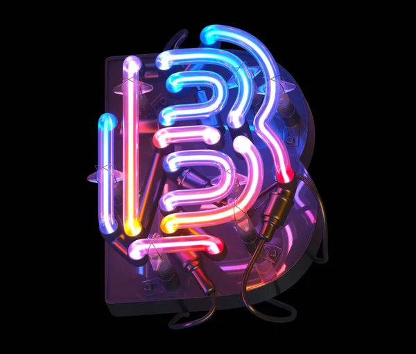 Ultra Neon Kleurrijk Lettertype Brief — Stockfoto