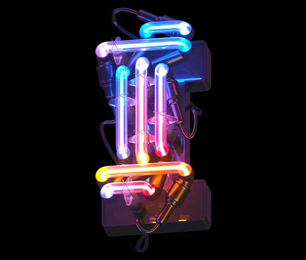 Ultra Neon Kleurrijk Lettertype Brief — Stockfoto