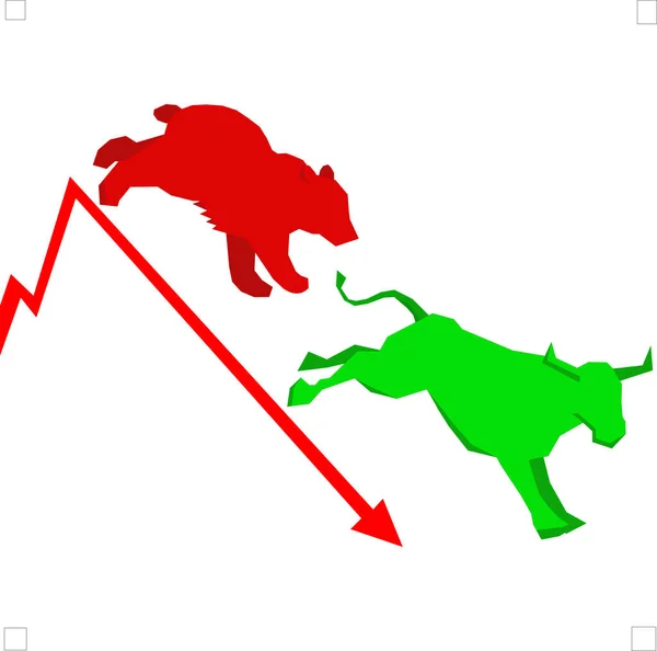 The bear runs after the bull. symbolizes the victory of selling traders over buyers