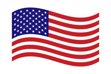 Birleşik Devletler bayrak simgesi sallıyor. Amerikan bayrağının sallanışının stilize bir çizimi..