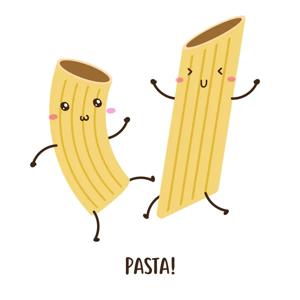 Par Lindo Feliz Pasta Bailando Diseño Vectores Puede Utilizar Para — Archivo Imágenes Vectoriales