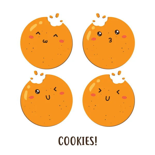 Roztomilé Šťastné Cookies Vektor Design Může Být Použit Vytvoření Plakátu — Stockový vektor
