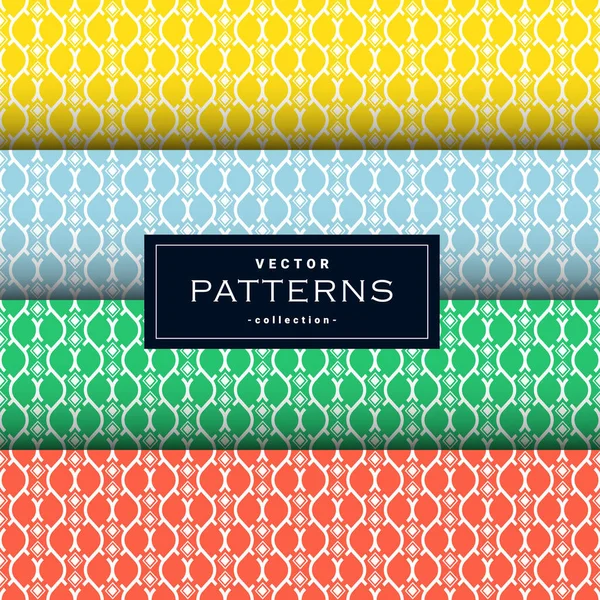 Abstract Geometric Patterns Set Four Colors Can Use Make Wallpaper — Stock Vector