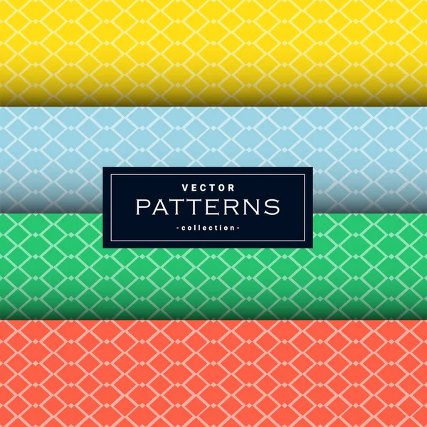 Collection Minimal Net Lines Pattern Set Four Colors Can Used — стоковый вектор