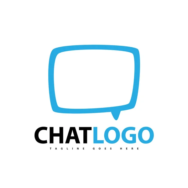 Creativo Chat Forma Quadrata Logo Vestito Design Imprese Comunicazione — Vettoriale Stock