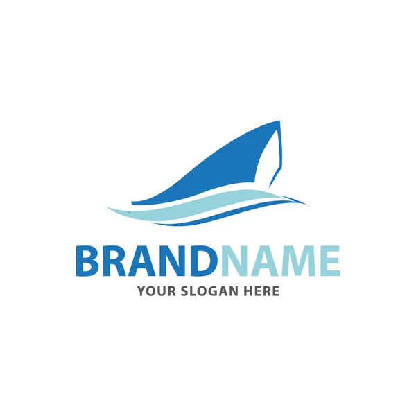 Seyahat Işi Için Deniz Logosu Tasarımlı Yaratıcı Gemi — Stok Vektör
