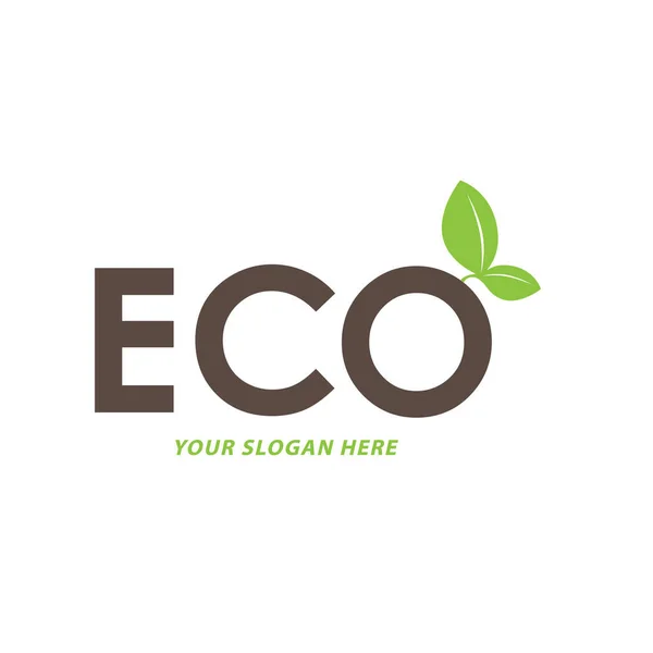 Traje Natural Del Vector Del Diseño Del Logotipo Hoja Ecológica — Vector de stock