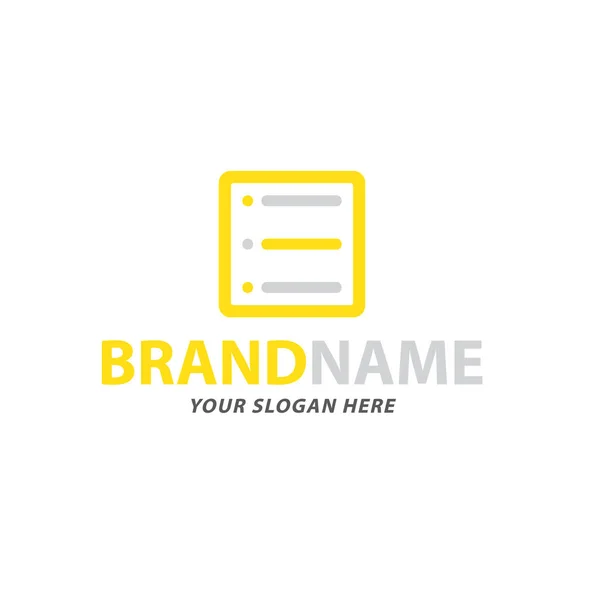 Creative Yellow Color List Logo Design Suit Business — Stock Vector