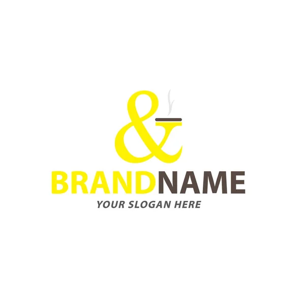 Kreatywny Żółty Ampersand Logo Wektor Projekt Garnitur Dla Ikony Firmy — Wektor stockowy