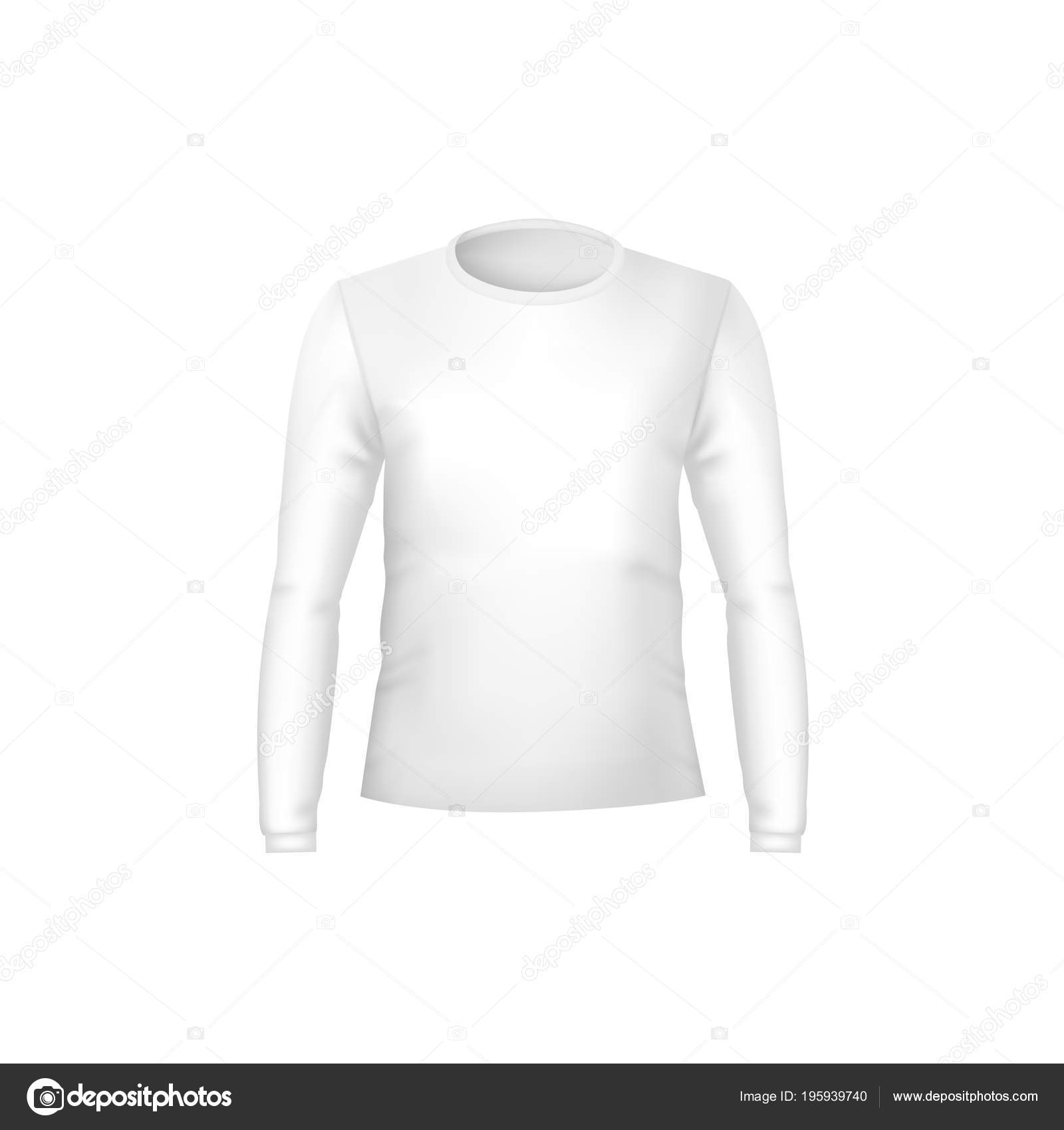 Realistic Detailed 3d Template Blank White T-shirts Front Side