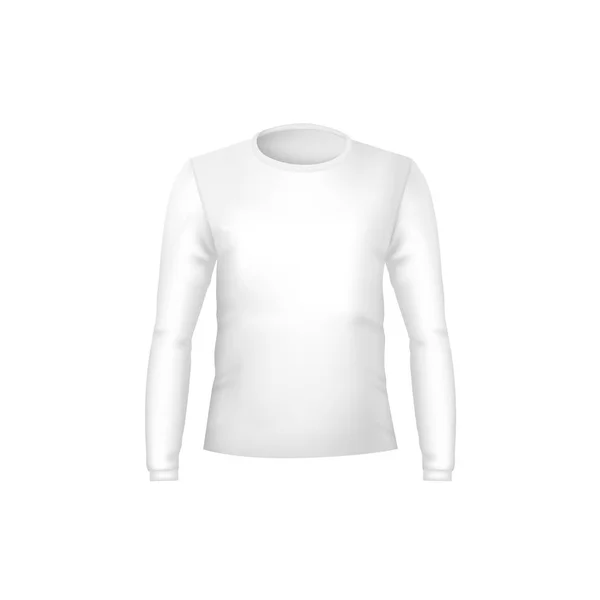 Realistic Detailed 3d Template Blank White T-shirts Front Side. Vector — Stock Vector