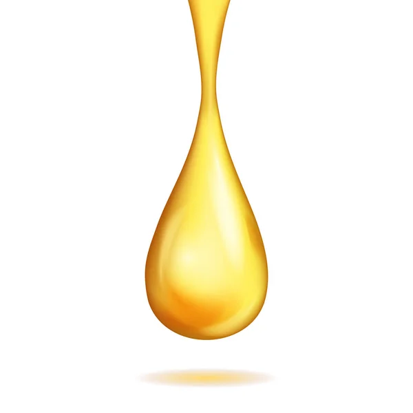 Realistische gedetailleerde 3D-gouden Drop. Vector — Stockvector