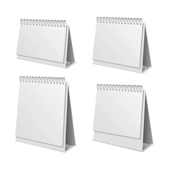 Realista detallado 3d Paper Calendar Blank Set. Vector — Archivo Imágenes Vectoriales