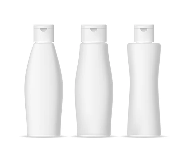 Realistic Detailed 3d Shampoo Bottles Set. Vector — Stock Vector