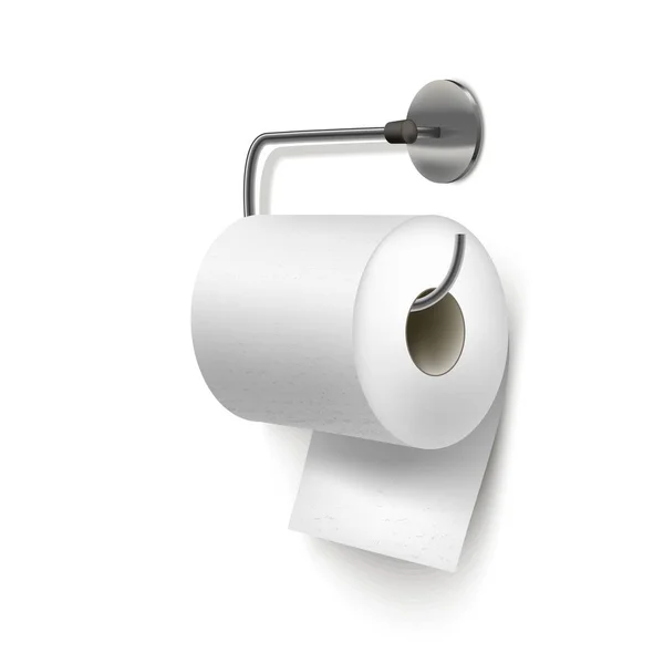 Realistische detaillierte 3D-strukturierte Toilettenpapier. Vektor — Stockvektor