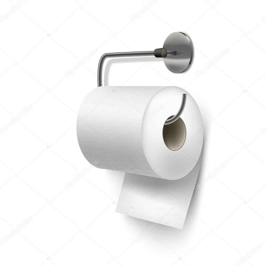 Realistic Detailed 3d Textured Toilet Paper. Vector