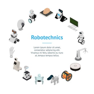 Akıllı teknolojiler aygıtları kart dairenin Banner. Vektör